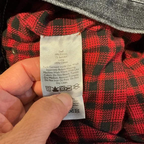 🌹 Eddie Bauer Flannel Lined Blue Denim Jeans - Size 14 - Picture 6 of 6